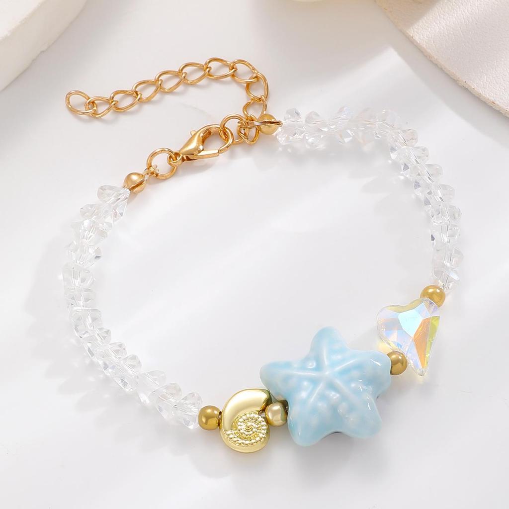 European High-End Seashell & Starfish Beaded Women's Ocean Style Bracelet