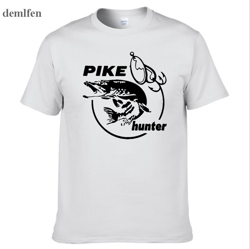 Asian Size S4xl Summer Unisex Pike Hunter Fish Animal TShirt Printed Fashion T Shirt Short Sleeve Tees Shirts Cool Tops