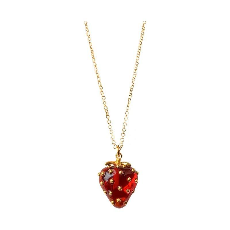 Colier nou pentru femei, cercei, temperament la modă, stil căpșună, toamnă și iarnă, stil elegant de doamnă, design de nișă, high-end