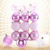 24pcs Plastic Christmas Balls 6CM Xmas Tree Bauble Ball Xmas Decorative Hanging Ornaments  Props