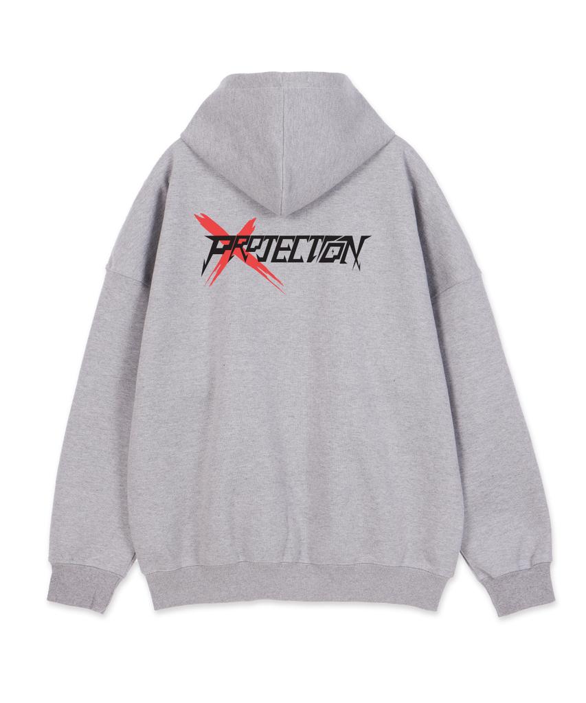 Astral Projection Projection X Overfit Wide Shoulder Zip-Up Hoodie_Melange