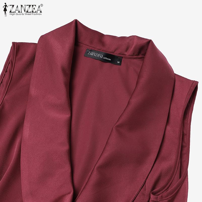 ZANZEA Women Casual V-Neck Summer Sleeveless Irregular Hem Tank Tops