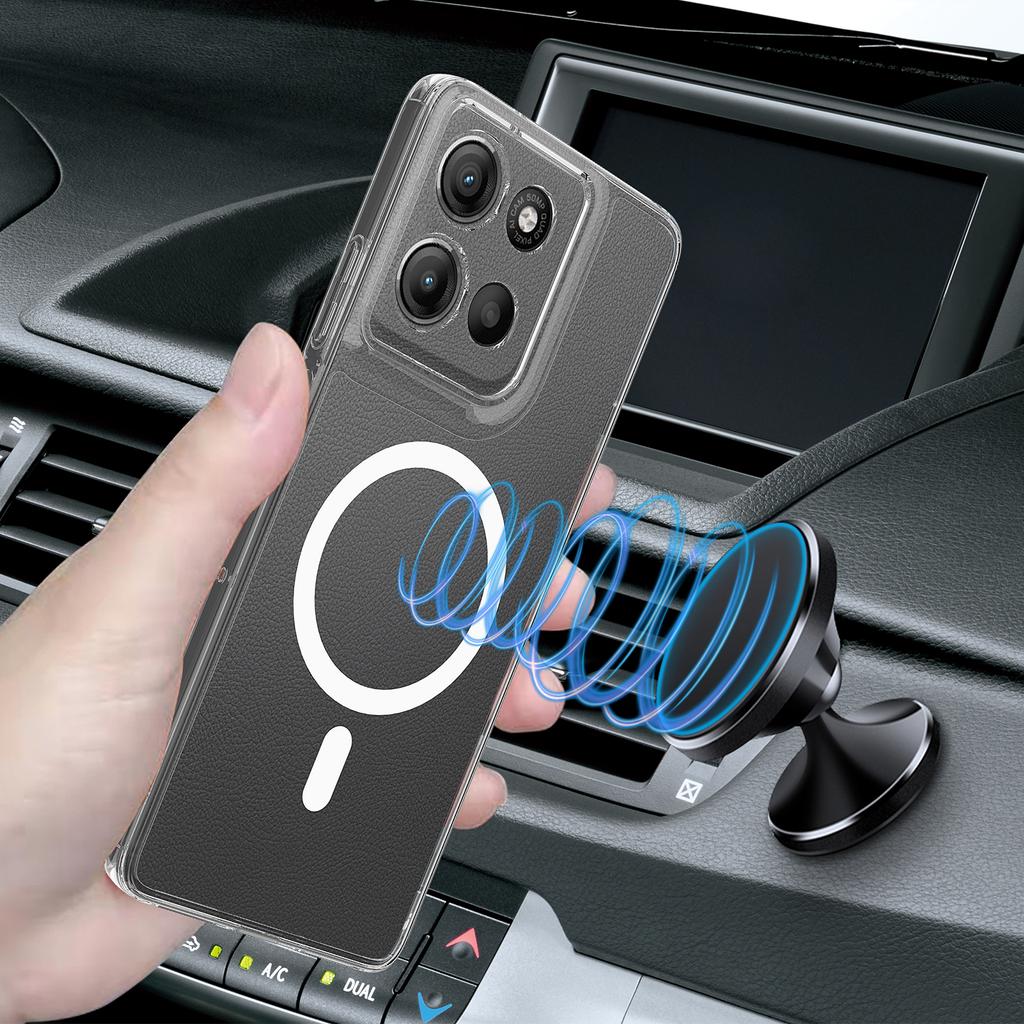 Pro Motorola Moto G15 Power 4G/Motorola Moto G15 4G Průhledný kryt na telefon Kompatibilní s MagSafe TPU+Akrylový zadní kryt