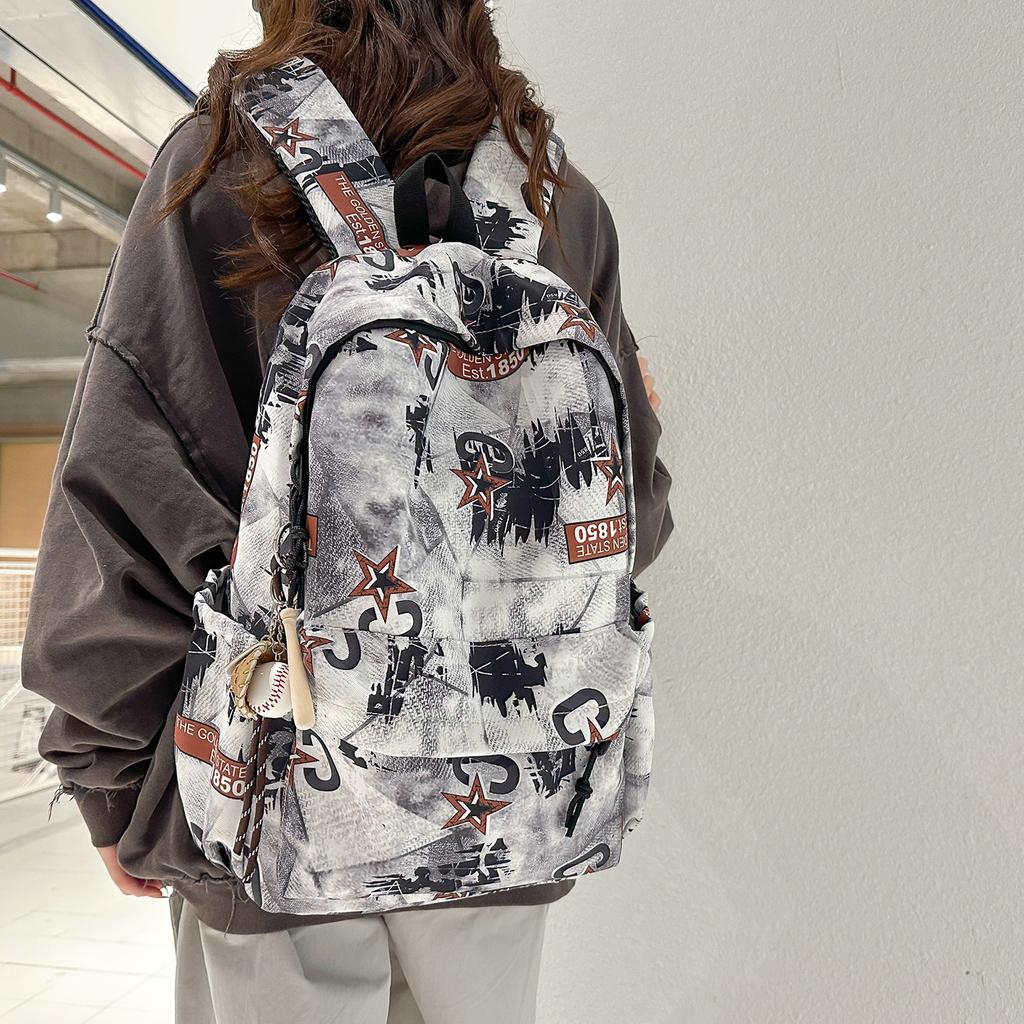 Zaino Zaino Maschio Scuola Media Scuola Superiore Studente Zaino High Street Americano Studente Elementare Trendy Cool Graffiti High V