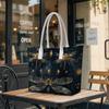 Elegant Dragonfly Pattern Large Tote Bag for Daily Commute Shopping Portable Shoulder Handbag
