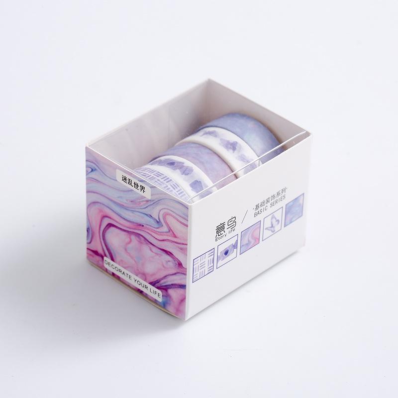 Yi Niao 5-Roll Decorative Washi Tape Set for Planner, Album, DIY Journal, and Children's Stickers