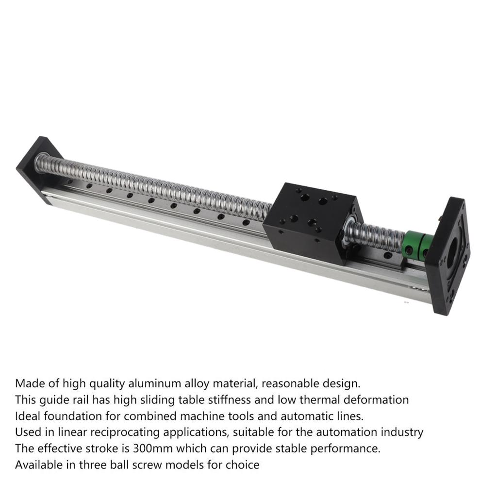 Linear Guide Rail Slide Ball Screw Motion Table 300mm Effective Stroke(1610 Ball Screw)