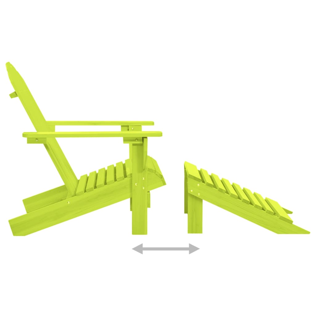 Vidaxl Adirondack Garden Chair with Footrest, Fir, Green