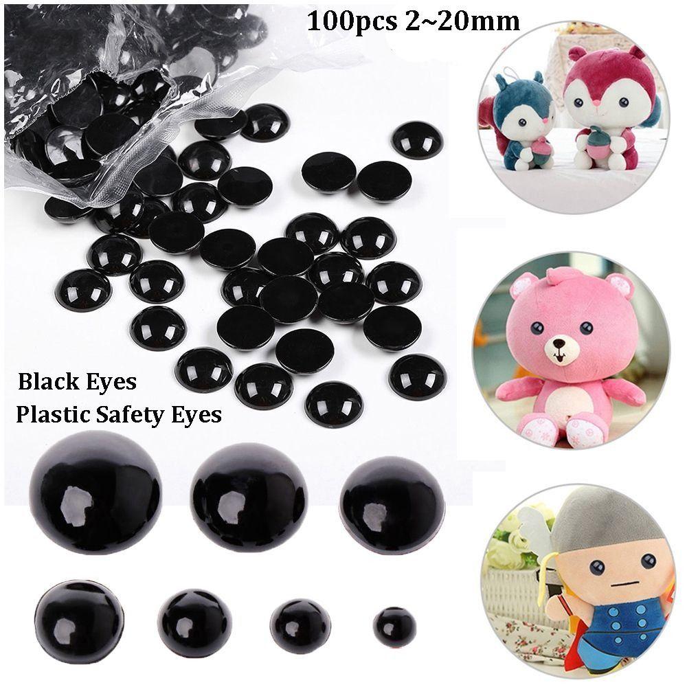 100pcs Black Safety Eyes Plastic Children Kids Toys High Quality Animal Puppet Crafts For Bear Doll