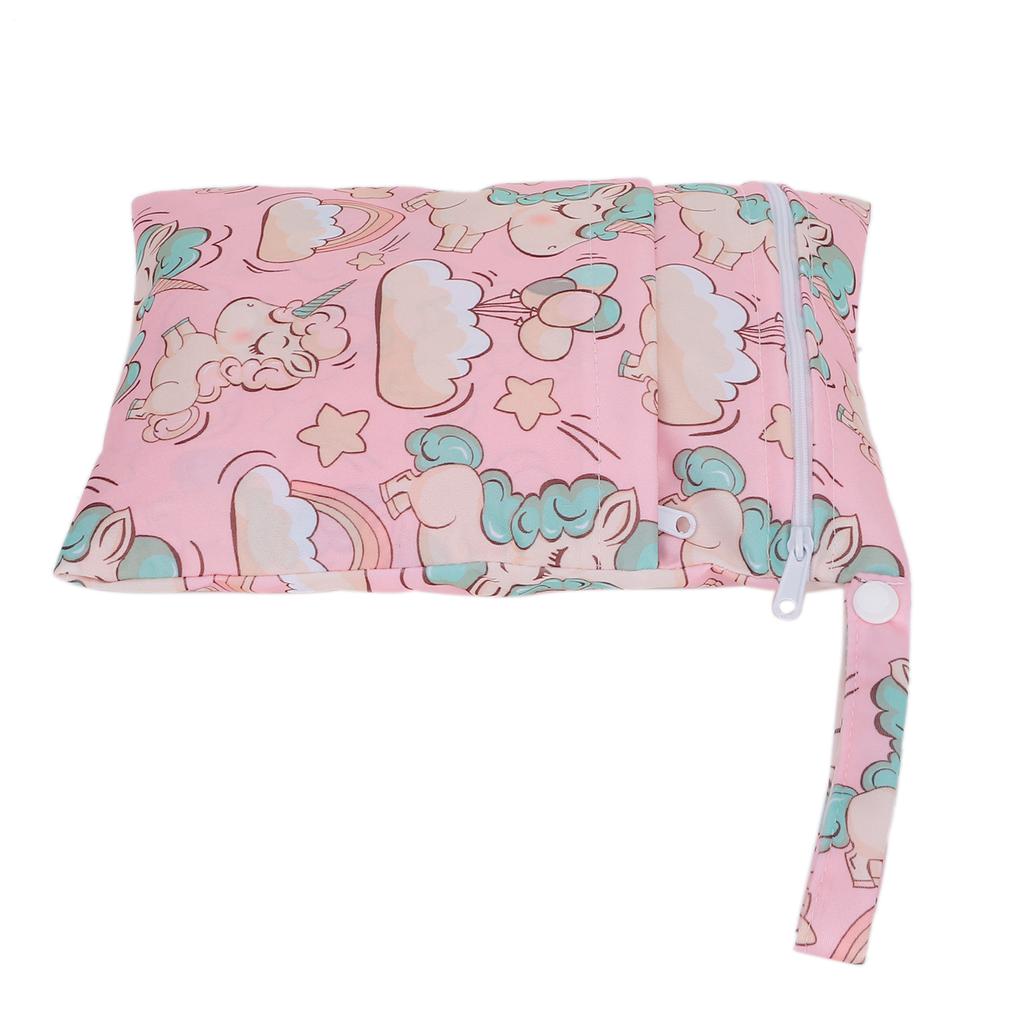 Double Zippers Wet Dry Diaper Bag Cute Pattern Travel Portable Diaper Nappy Storage Bag#1