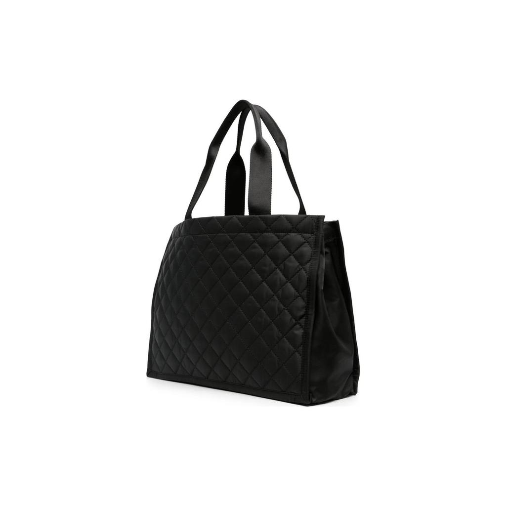 Moschino Classic Simple Logo Crystal Embellished Fabric Tote Bag Women Tote Bags Black B741982013555
