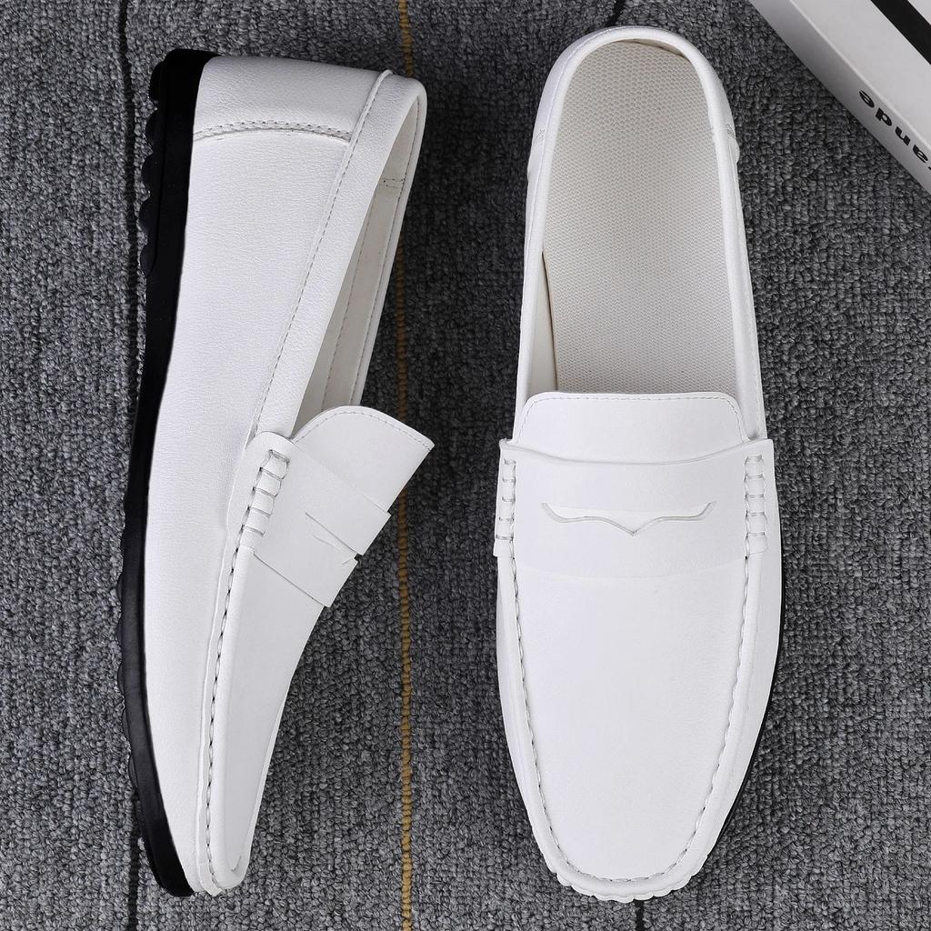 Leather men's shoes summer new driving flat casual style men's shoes trendy fashion outdoor lazy loafers men's shoes