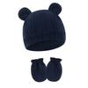 Knitted Bear Ear Earflap Hat Ear Protection Baby Hat Glove Set Fashion Children's Winter Hat  Girls