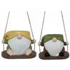 Swing Flower Planter Resin Flowerpot Container Creative Wall Hanging Gnome Penguin Planter with Twine IndoorOutdoor Garden Decor
