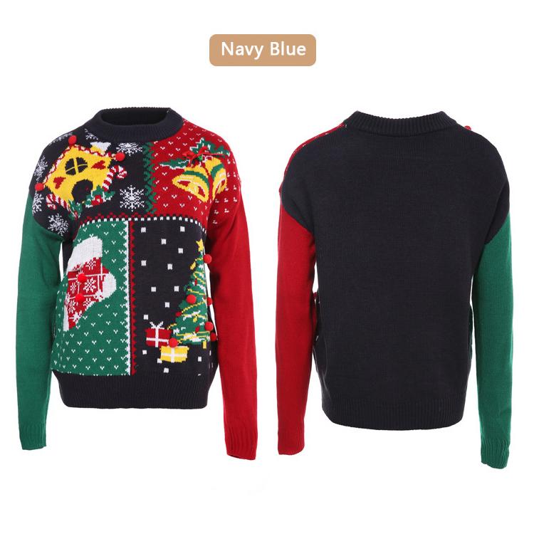 2022 New Women's Small Snowflake Christmas Knit Sweater Christmas Tree Sweater