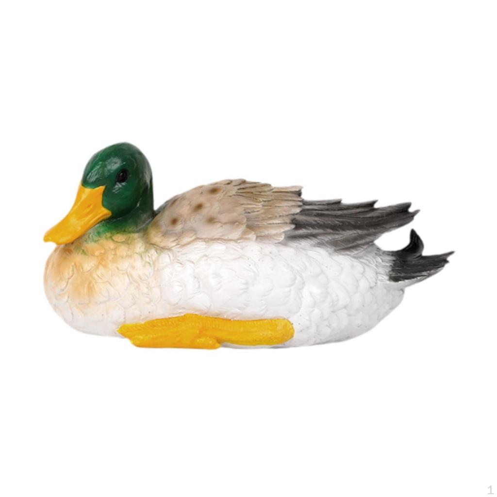 Duck Figurine Animal Sculpture Weatherproof Decorative Creative Garden Statue Outdoor for