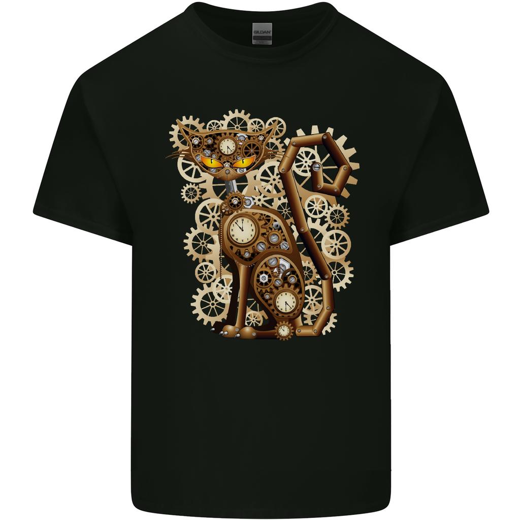 Steampunk Cat Unisexs Light Cotton TShirt