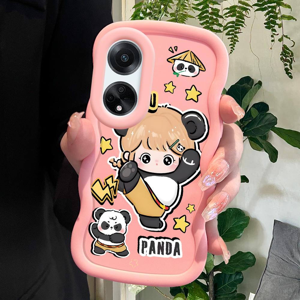 

Окрашенный узор Big Wave Edge Мягкий силиконовый материал Macaron чехол для телефона противоударный защитный резиновый чехол для OPPO Reno Realme OPPO A53S розовый