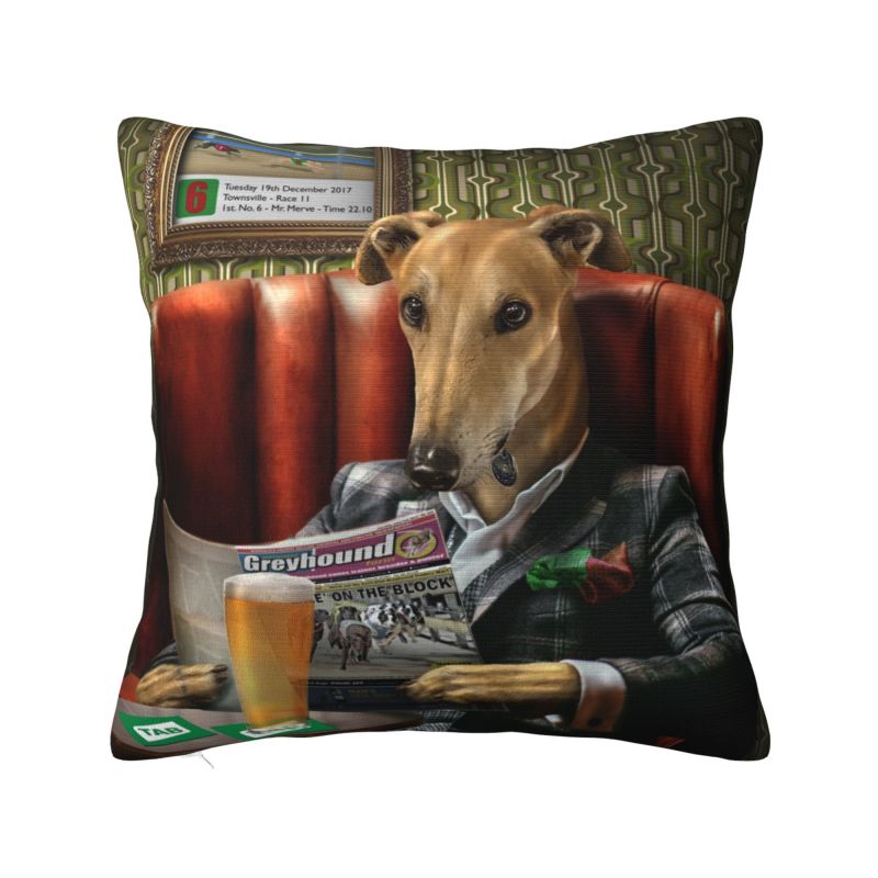 Greyhound Semaphore Nordic Throw Pillow Cover Decoration Whippet Sighthound Dog Car Cushion