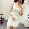 Women Cotton Knit Lace Summer Dress Long Tank Top Vest Casual Sexy Layering Outerwear