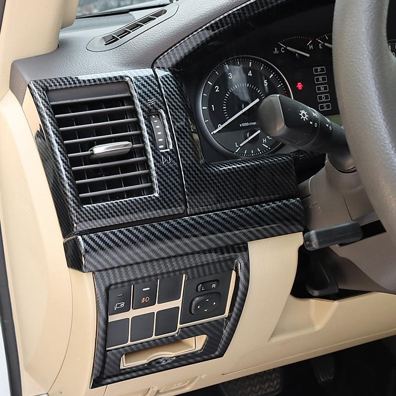 For Toyota Land Cruiser 200 LC200 J200 2008- Fiber Style Door Handle Cover Armrest Trim Interior Styling Upgrade Accessories