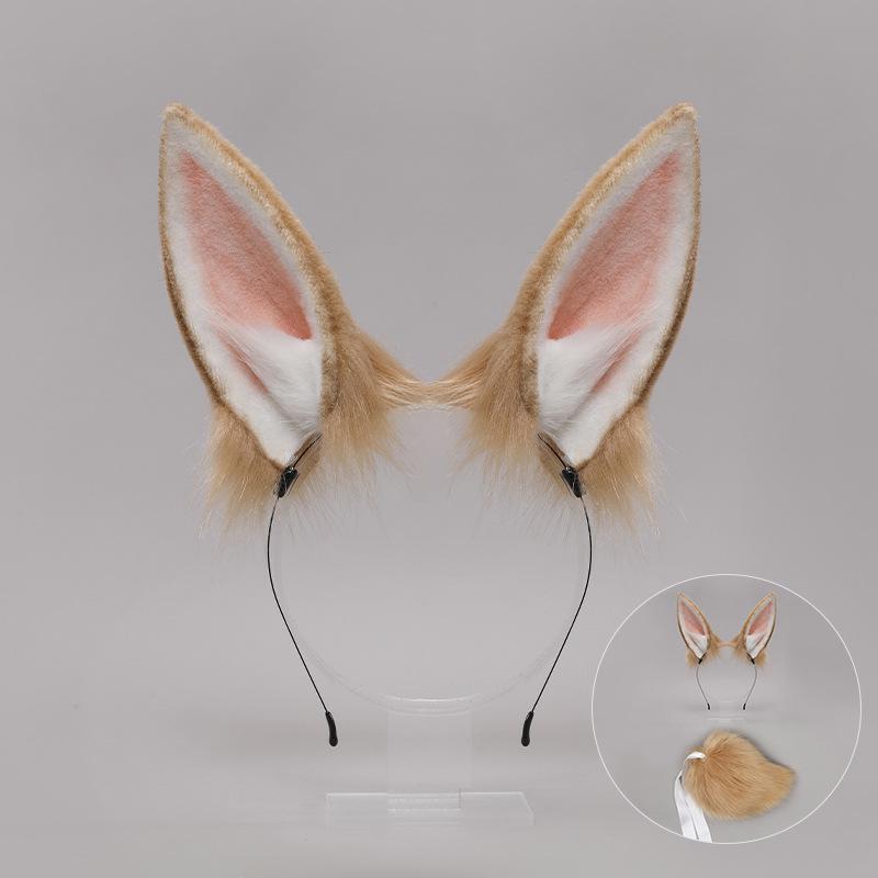 Two-dimensional rabbit ears, animal ears, headbands, comics props, Japanese plush rabbit ears, rabbit tail set