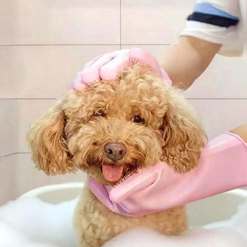 Haustier-Badehandschuhe Spülhandschuhe Reinigungshandschuhe Silikon-Spülhandschuhe Geeignet für Haushalt Schwammbürste Reinigungswerkzeuge