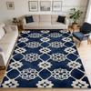 Blue Modern Geometric Style Big Living Room Rug Decoration Laundry Room Antiskid Fluffy Carpet Easy Clean Short Velvet Floor Mat