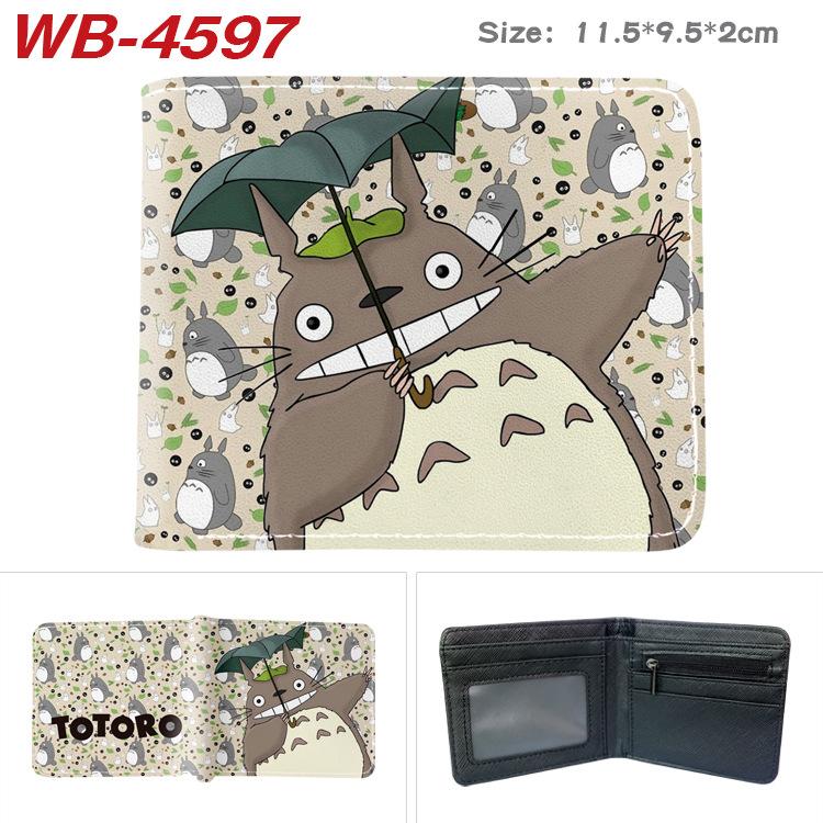 Studio Ghibli Mój sąsiad Totoro Portmonetka Anime Pełnokolorowy Nadruk Krótki Portfel na Karty Uroczy Kreskówkowy Skórzany Puzderko Różowy