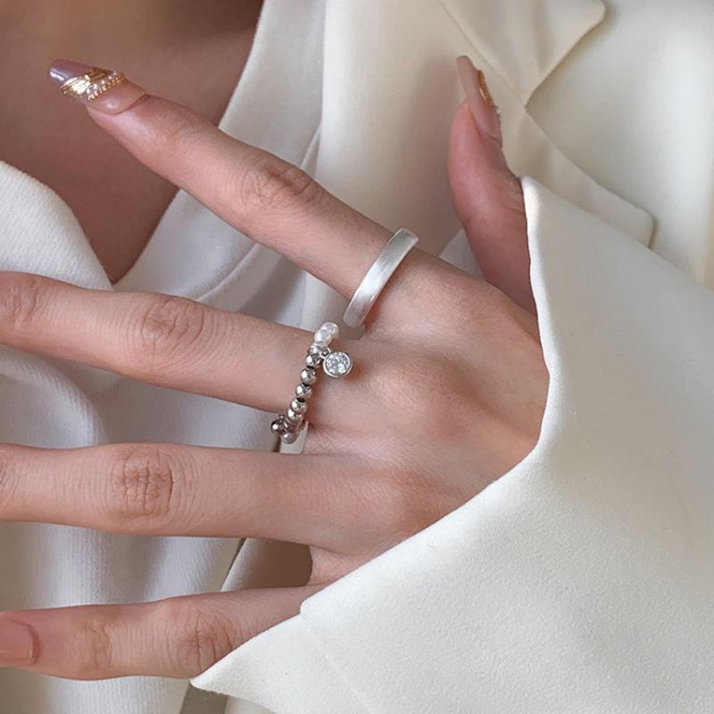 Adjustable Women's Trendy Brushed Texture Ring