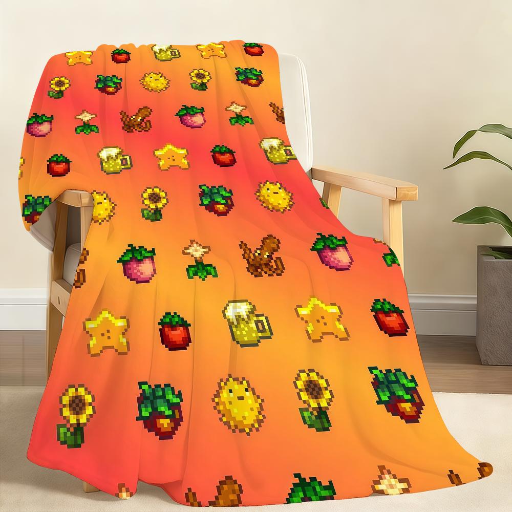 Hot Game S Stardew V Valley Blanket For Soft Throw Blanket for Picnic Bed Sofa Home Bedroom Cozy Warm Comfortable