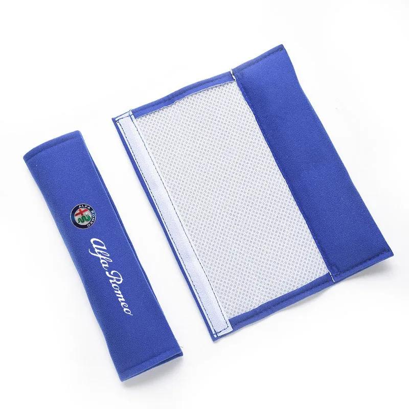 Car Stickers For Alfa Romeo 2Pcs Car Styling Seat Belt Cover Seatbelt Shoulder Strap Protector Pads for Alfa Romeo Sportiva 147
