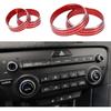 AC Air Conditioner Media Volume Control Switch Knob Cover Ring for Kia Sportage QL 2017 Sturdy | Interior Decal Trim Red 4 Pcs