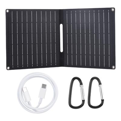 15W 5V Portable Foldable Solar Panel IP67 Waterproof USB and Type-C Outputs Solar Panel Charger for Phones Power Banks Camping Home Backup