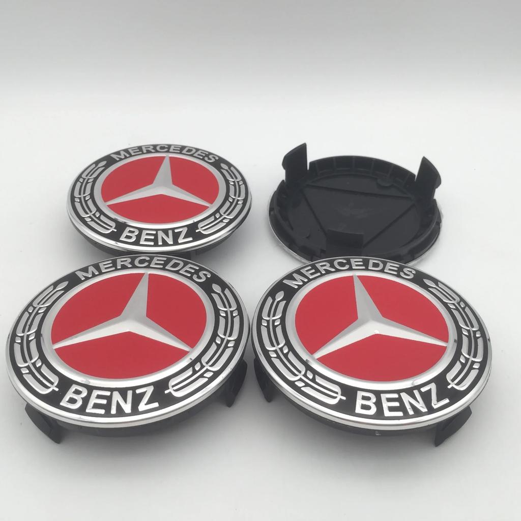 WTNWY1 C200 E200 New 2025 For Mercedes Benz 4pcs 3D 75mm For Mercedes Benz AMG Car emblem Wheel hub Center Cap Badge covers sticker Dec