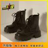 Korean version of Martin boots women's spring and autumn fashion small thick soles increase British style 2025 new trendy short boots