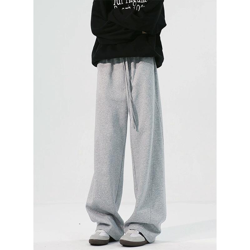

Мужские весенне-осенние однотонные повседневные прямые брюки с драпировкой и средней посадкой, слегка эластичные M
