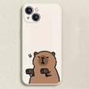 Soft Silicone Phone Case for IPhone 16 15 11 12 13 Pro Max Mini XS XR X 7 8 14 Plus Cartoon Animal Capybara Couple Paired Cover