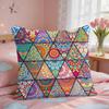 StainedGlass Inspired Bohemian Textile Cushion Cover Short Plush Pillow Case Room Sofa Cushion Covers Home Decor Funda