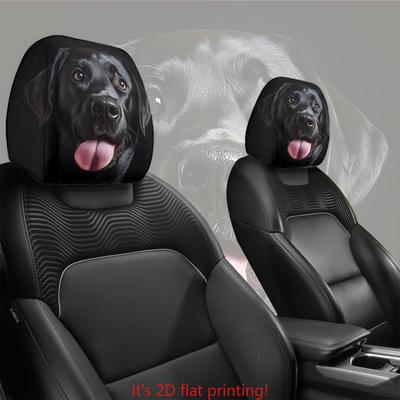 Labrador Tongue Out Car Headrest Cover Washable Pet Theme Funny Auto Interior Accessories for Road Trip