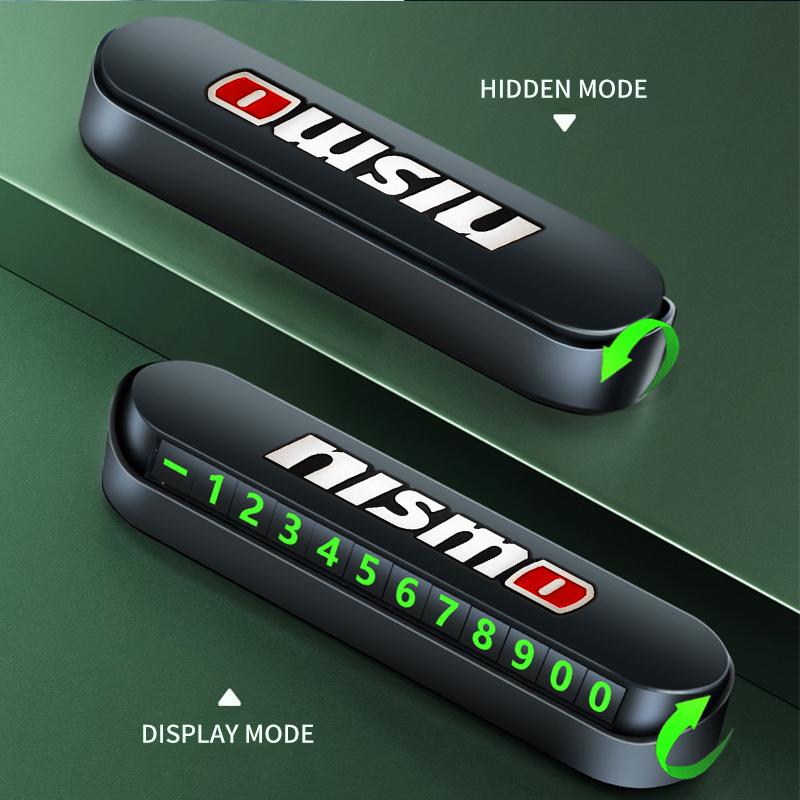 Temporary Car Parking Phone Number Card Night Glowing Sign Car Accessory For Nismo Nissan Tiida Teana Skyline Juke X-trail Almer