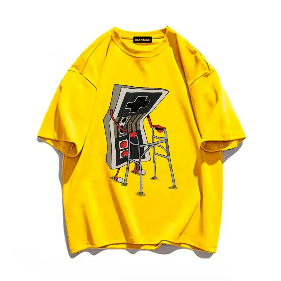 Old School Video Game T Shirt 80s Retro Designer Graphic T-Shirts Streetwear 1Cotton Vintage Tees Oversize Streetwear