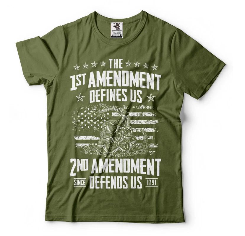 Men s Constitution T-shirt 2nd Amendment Pro Gun T-shirt Patriotic USA Tee Shirt 2XL