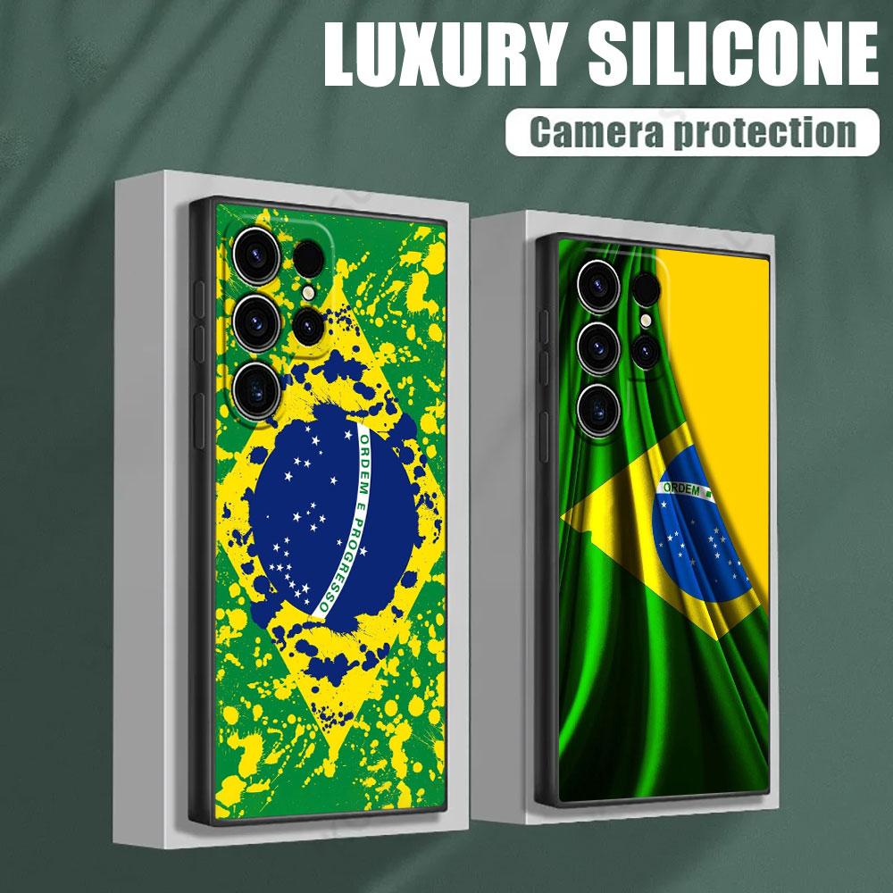Brazil Brazilian Flag S26Ultra Case For Samsung Galaxy S26 S25 S24 S23 S20 S21 FE S22 Ultra S25 Plus 5G Cases Soft Phone Cover