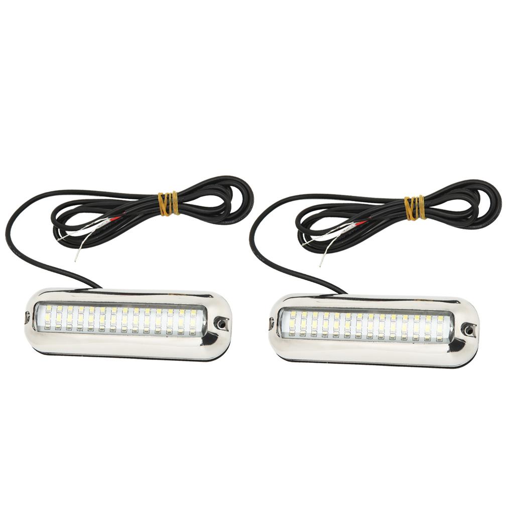 Marine Led Lights 42LEDS Waterproof Underwater LED Boat Light 10‑30V DC Drain Plug Light for Yacht Boat White Light