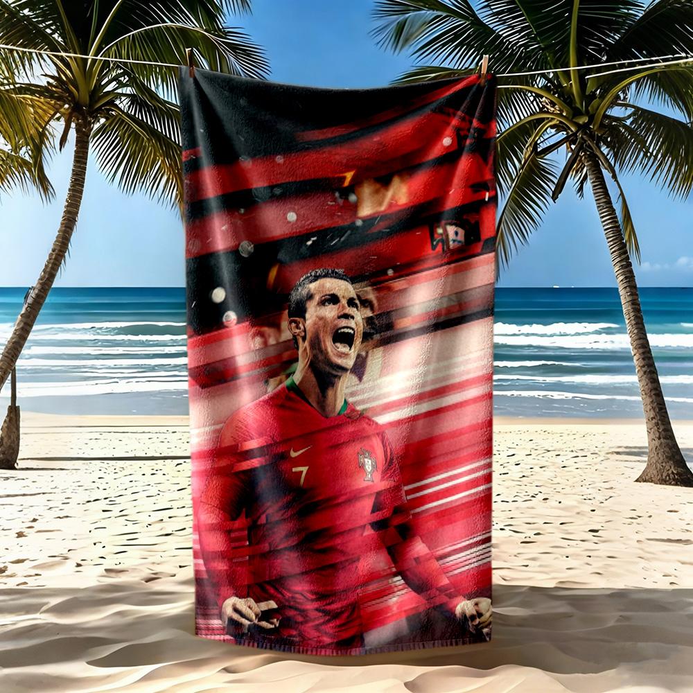 Cristiano Ronaldo Beach Towel Quickdry Soft Microfiber Comfortable Lightweight Suitable For Swimming Gym Camping Yoga Vacation