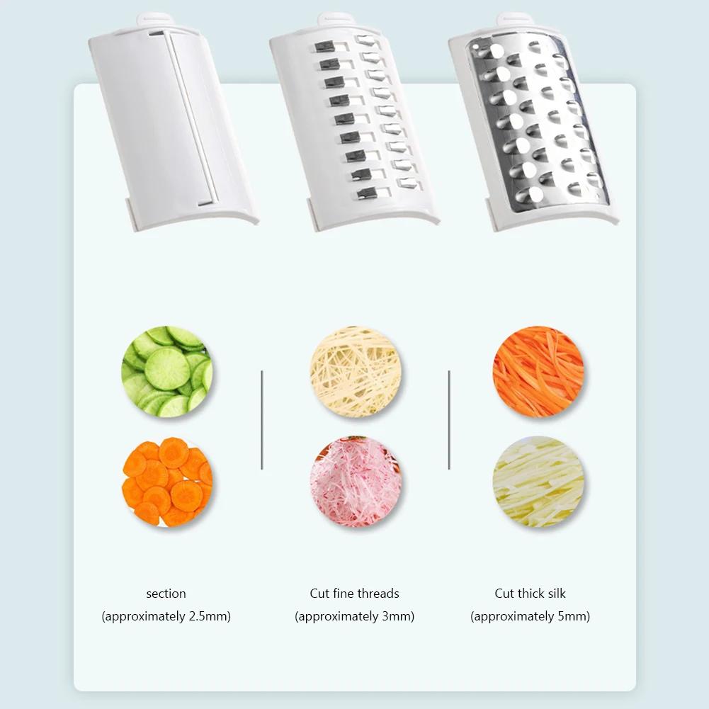 Electric Vegetable Slicer Household Gadgets 3-in-1 Multifunctional Potato Chopper Carrot Cheese Rechargeable Kitchen Accessories
