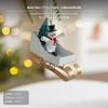 Nordic Iron Art Christmas Sled Decoration, Santa Snowman Reindeer Decor 9.5x7.5cm