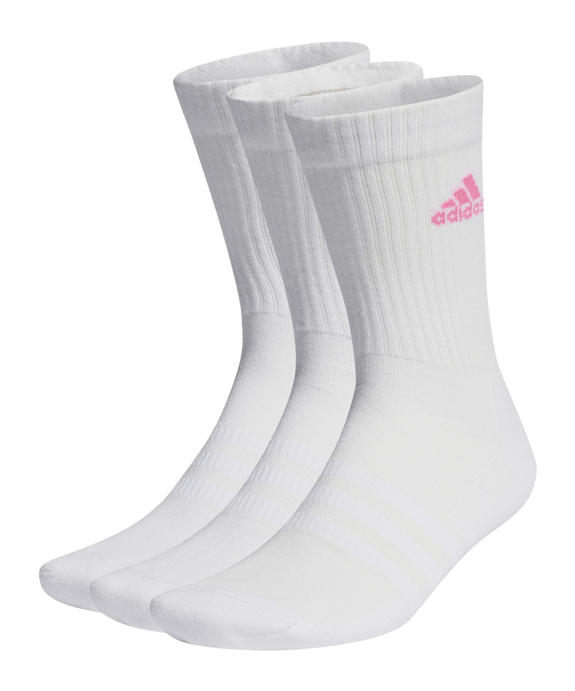 

Adidas Cushioned Crew Spark Size M Women s Socks, 3-Pair Set, EBB96, Top White/Lucid Pink/White/Spark, Bottom White/Green (IP2635),