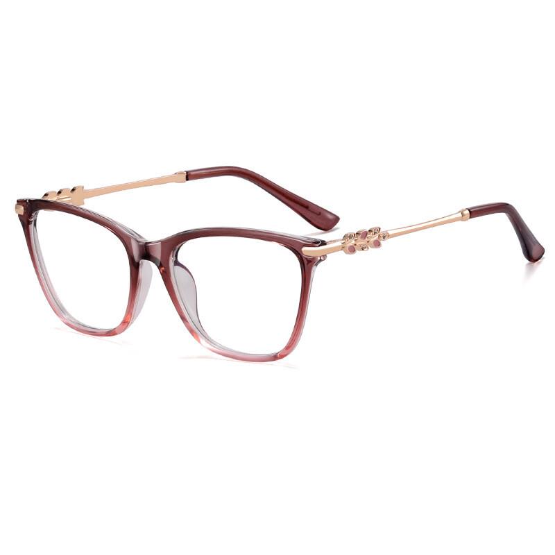 Quadratische Myopiebrille für Damen Herren Trendiger Großer Metallrahmen Nahsicht Brillen Anti Blaulicht Minus Dioptrien Brillen